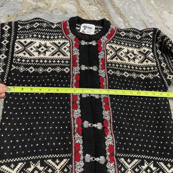 Voss Norway Fair Isle New Wool Cardigan Sweater - Picture 5 of 10